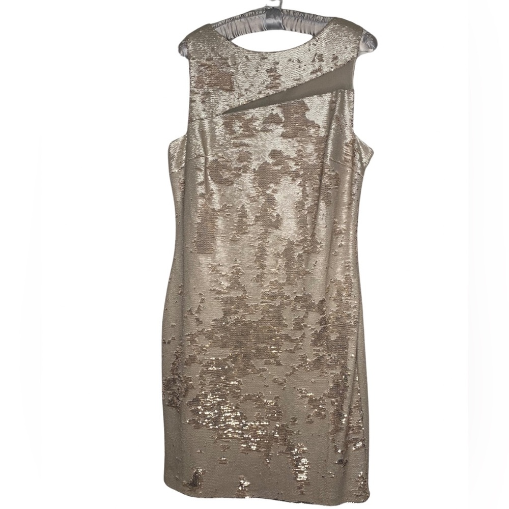 Cream & champagne sequined holiday dress